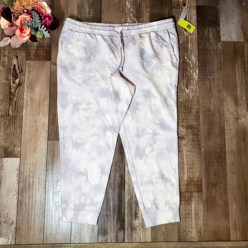 NWT All in Motion Men's French Terry Premium Joggers Size XXL Gray Tie-Dye